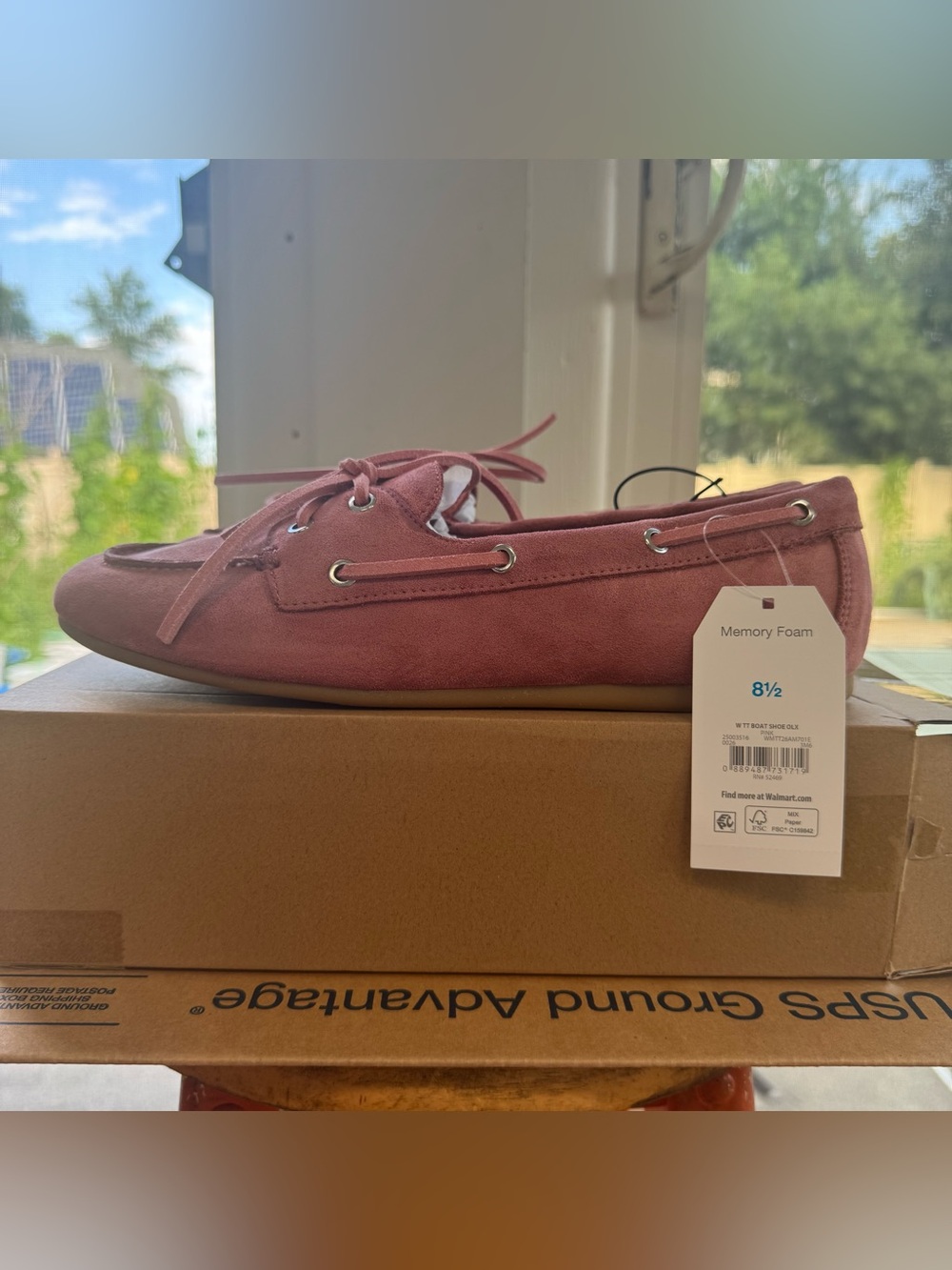 Time and Tru Women's Pink Boat Shoes Memory Foam Slip On Deck Loafers 8.5 Medium - Picture 2 of 14